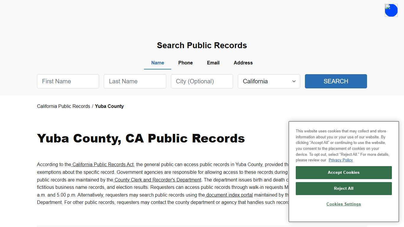 Yuba County, CA Public Court, Arrest and Inmate Records - ThePublicIndex